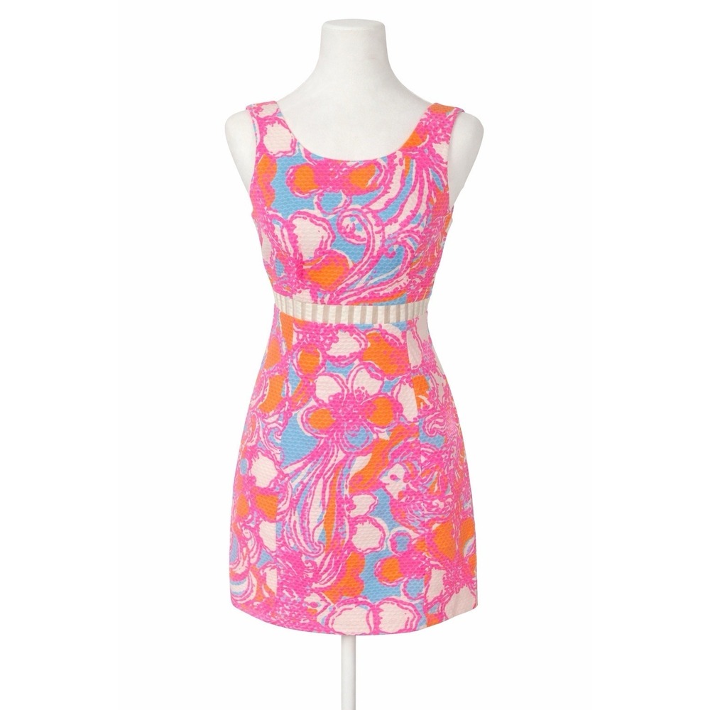Lilly Pulitzer Iggy Dress Shorely Cut Out Detail Size 00 Resort Cruise Beach - Picture 2 of 14